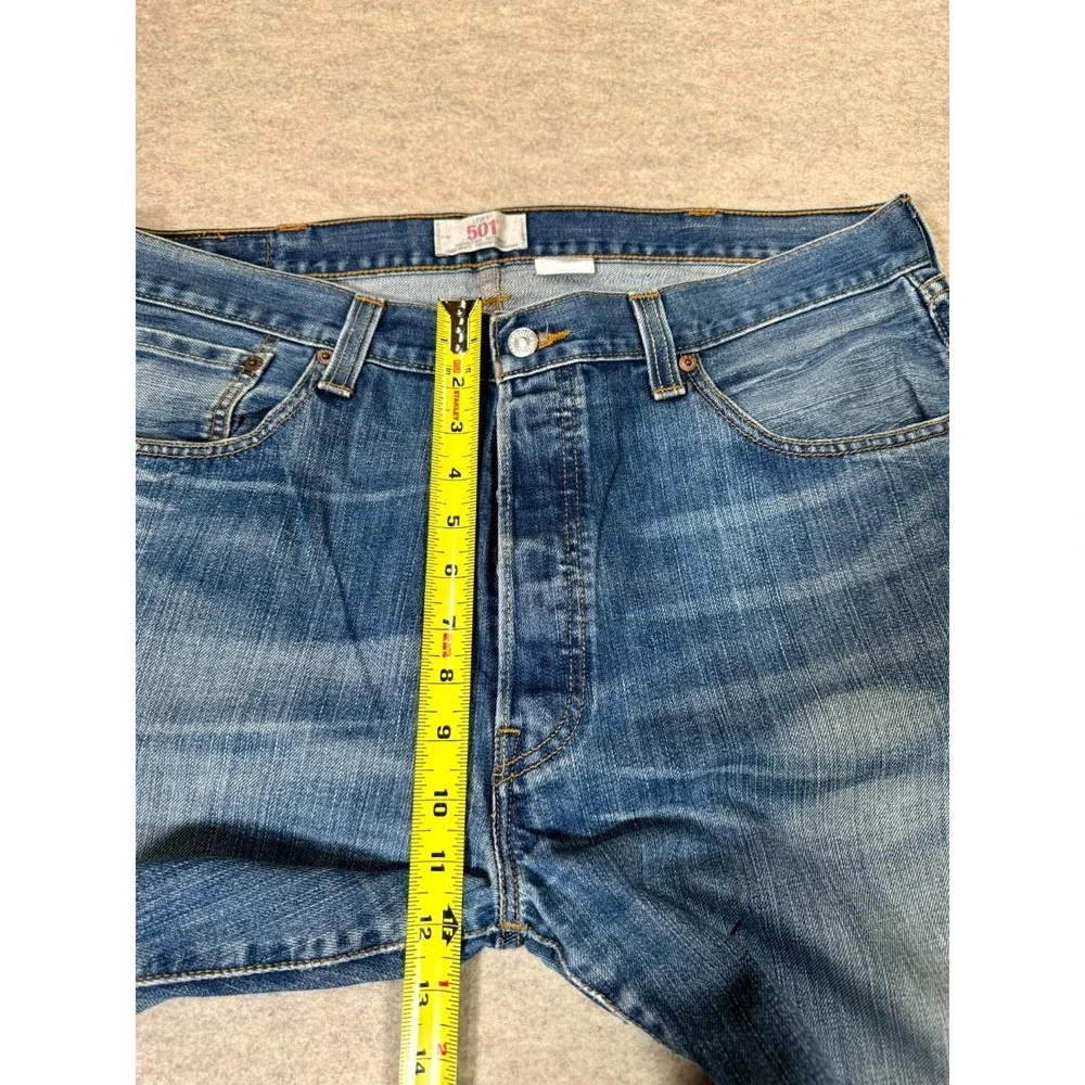 Vintage Levis 501 Authentic Straight Leg Jeans Mens 38x34 Blue Cotton Button Fly